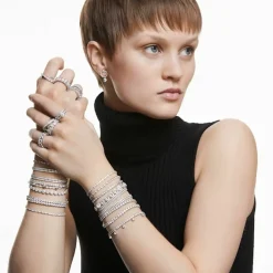 Bracelet Swarovski 5465384 - Bracelet Timeless Elegance Argenté Cristaux Ajustable Femme