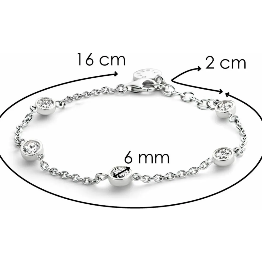 Bracelet Ti Sento Femme 2756ZI - Bracelet Ronds Strass Argent