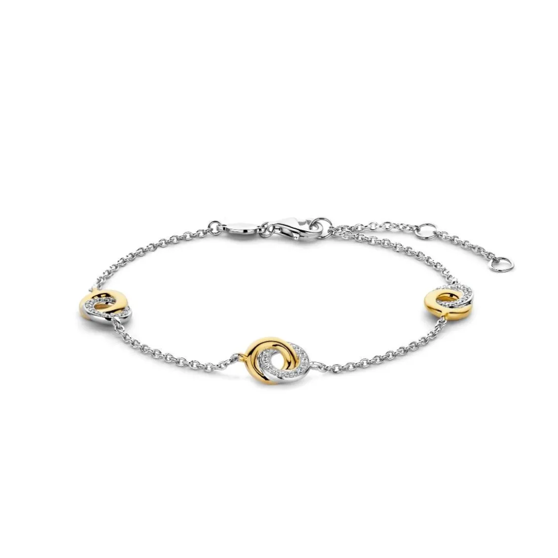 Bracelet Ti Sento - 2925ZY Argent Bicolore Et Anneaux Entrelacés