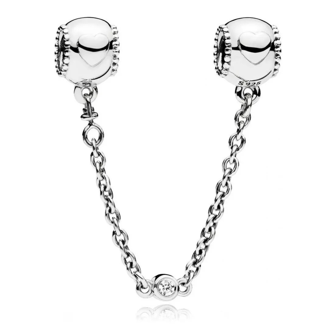 Charm Clip Chaîne de Confort Pandora Moments Cœurs En Relief