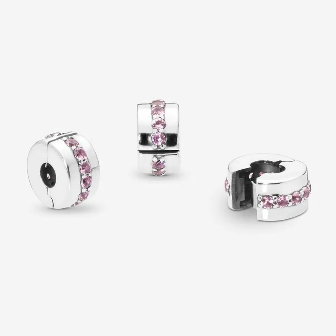 Charm Clip Pandora Moments Rangée Scintillante Rose