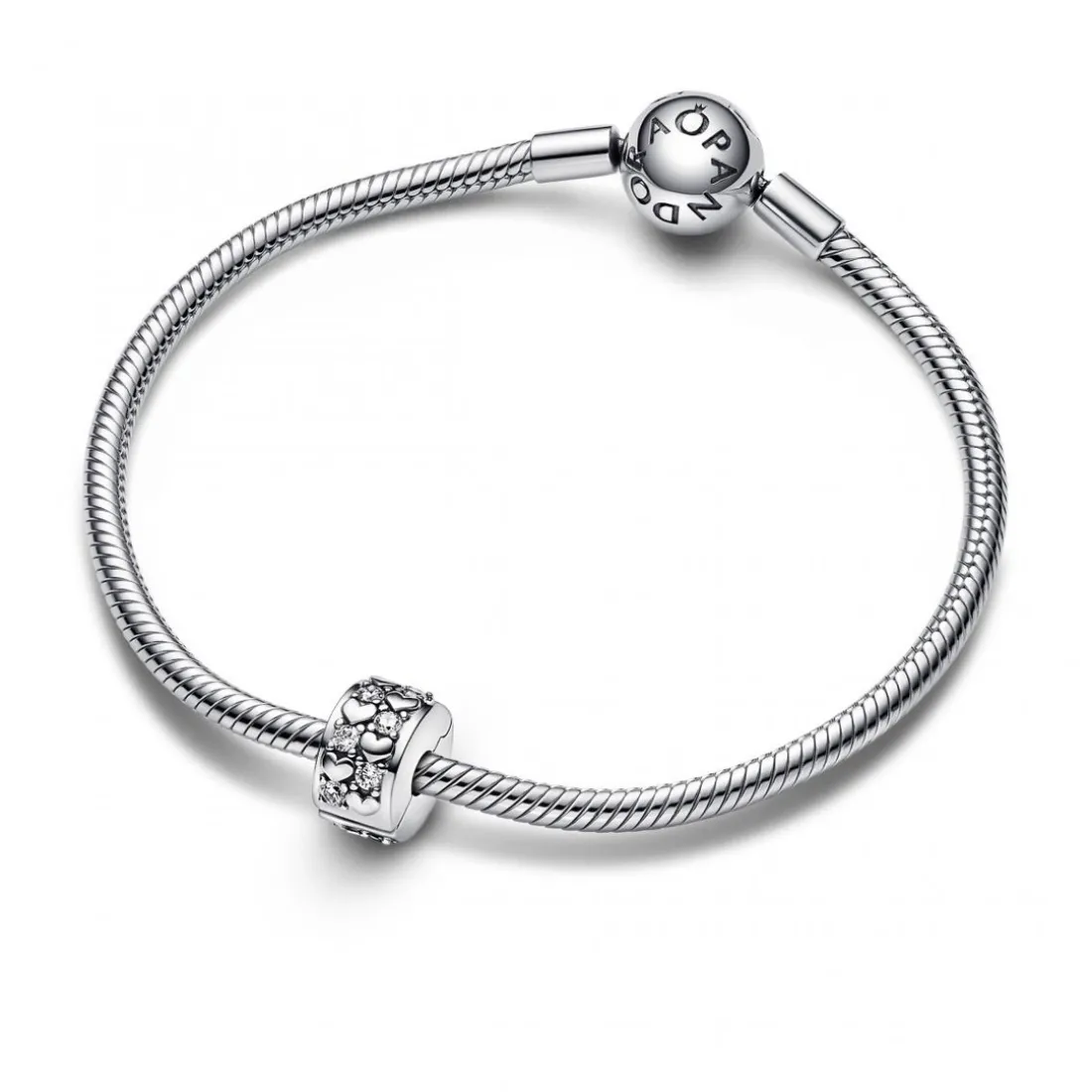 Charm Clip Pendant Cœurs de l'Infini Scintillants Argenté