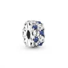 Charm Clip Scintillant Incolore & Bleu Pandora Timeless