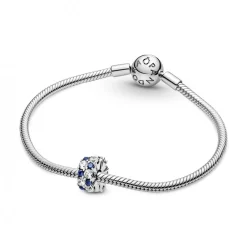 Charm Clip Scintillant Incolore & Bleu Pandora Timeless