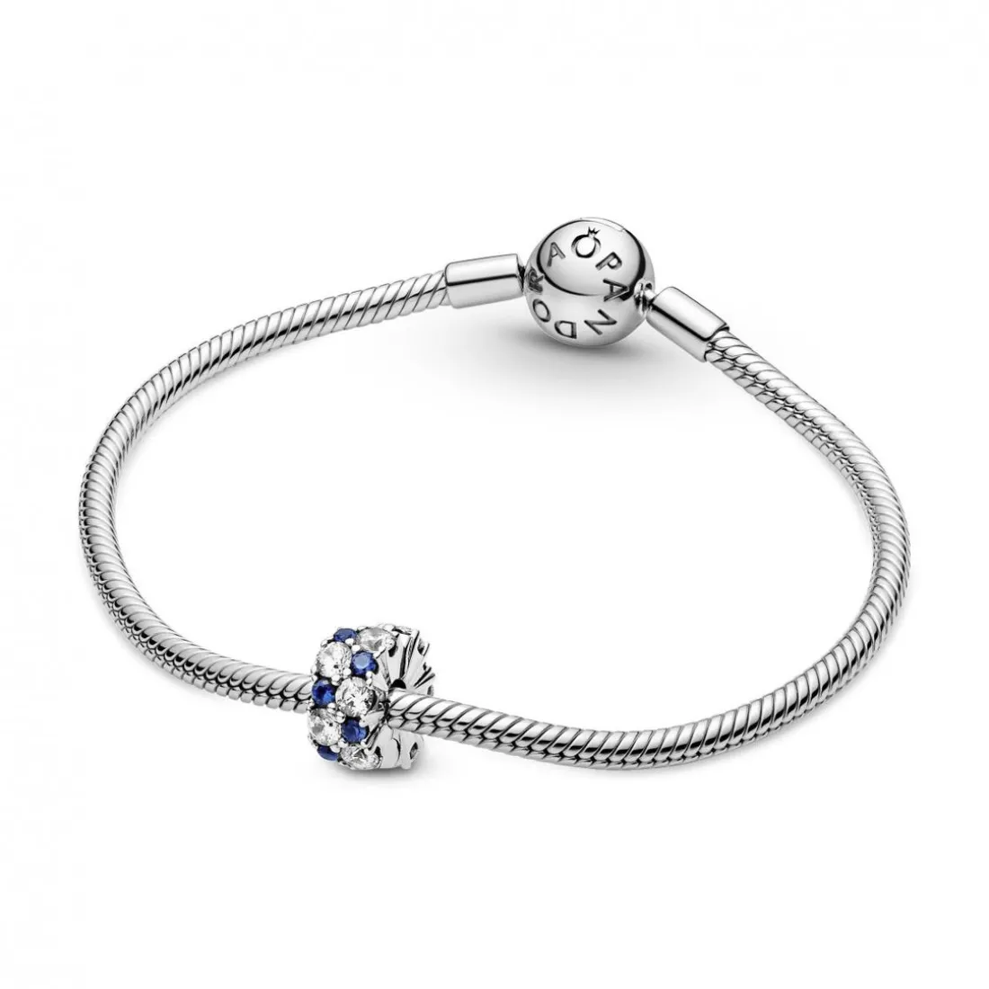Charm Clip Scintillant Incolore & Bleu Pandora Timeless