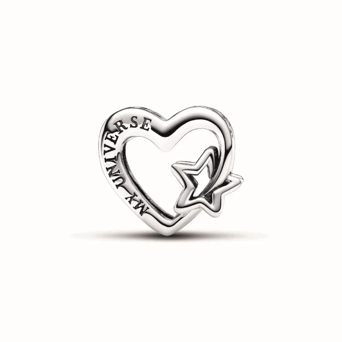 Charm Cœur Ajouré Famille avec Étoile