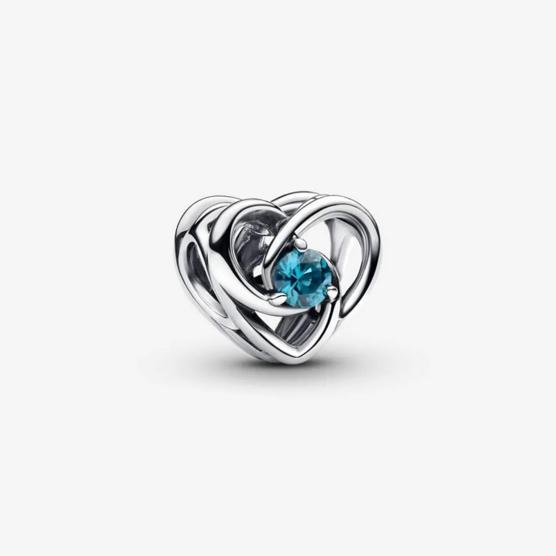 Charm Cœur Entrelacé et Pierres Bleu