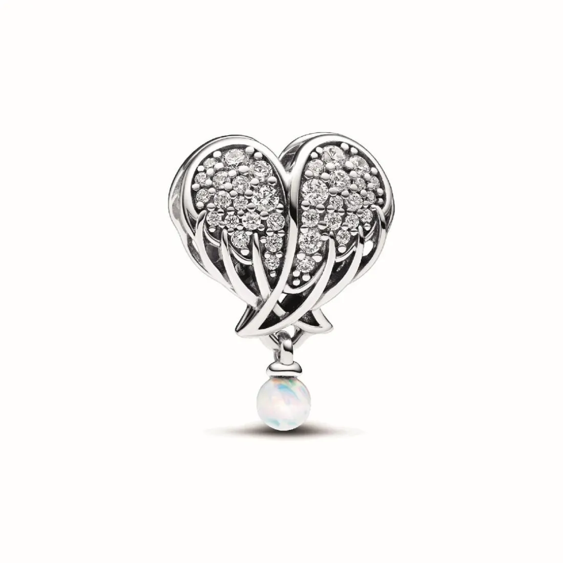 Charm Cœur et Ailes d’Ange Scintillant