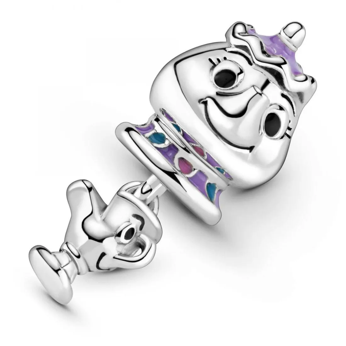 Charm Disney x Pandora Madame Samovar et Zip de la Belle et la Bête