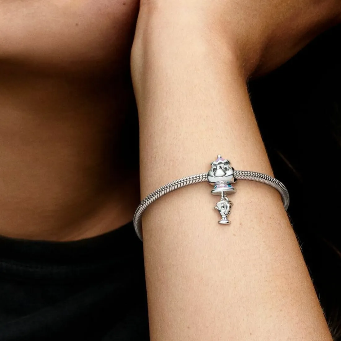 Charm Disney x Pandora Madame Samovar et Zip de la Belle et la Bête