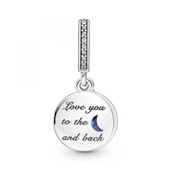 Charm double pendant Pandora Moments Arbre & Lune de la Galaxie