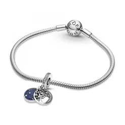 Charm double pendant Pandora Moments Arbre & Lune de la Galaxie