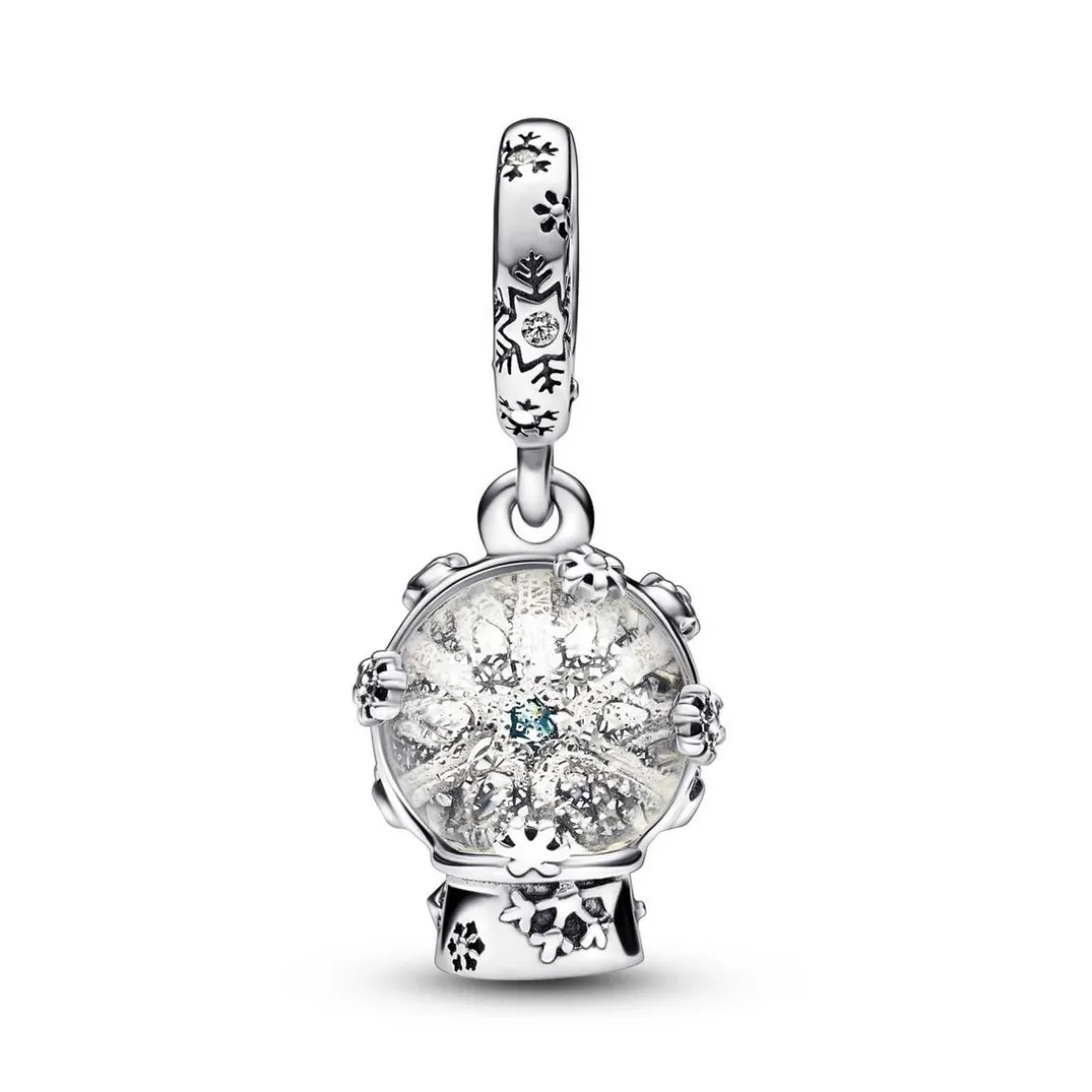 Charm Femme Pendant Boule à Neige et Flocon Pandora Moments