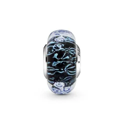 Charm Océan Verre de Murano Bleu Foncé Ondulé Pandora Colours