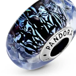 Charm Océan Verre de Murano Bleu Foncé Ondulé Pandora Colours