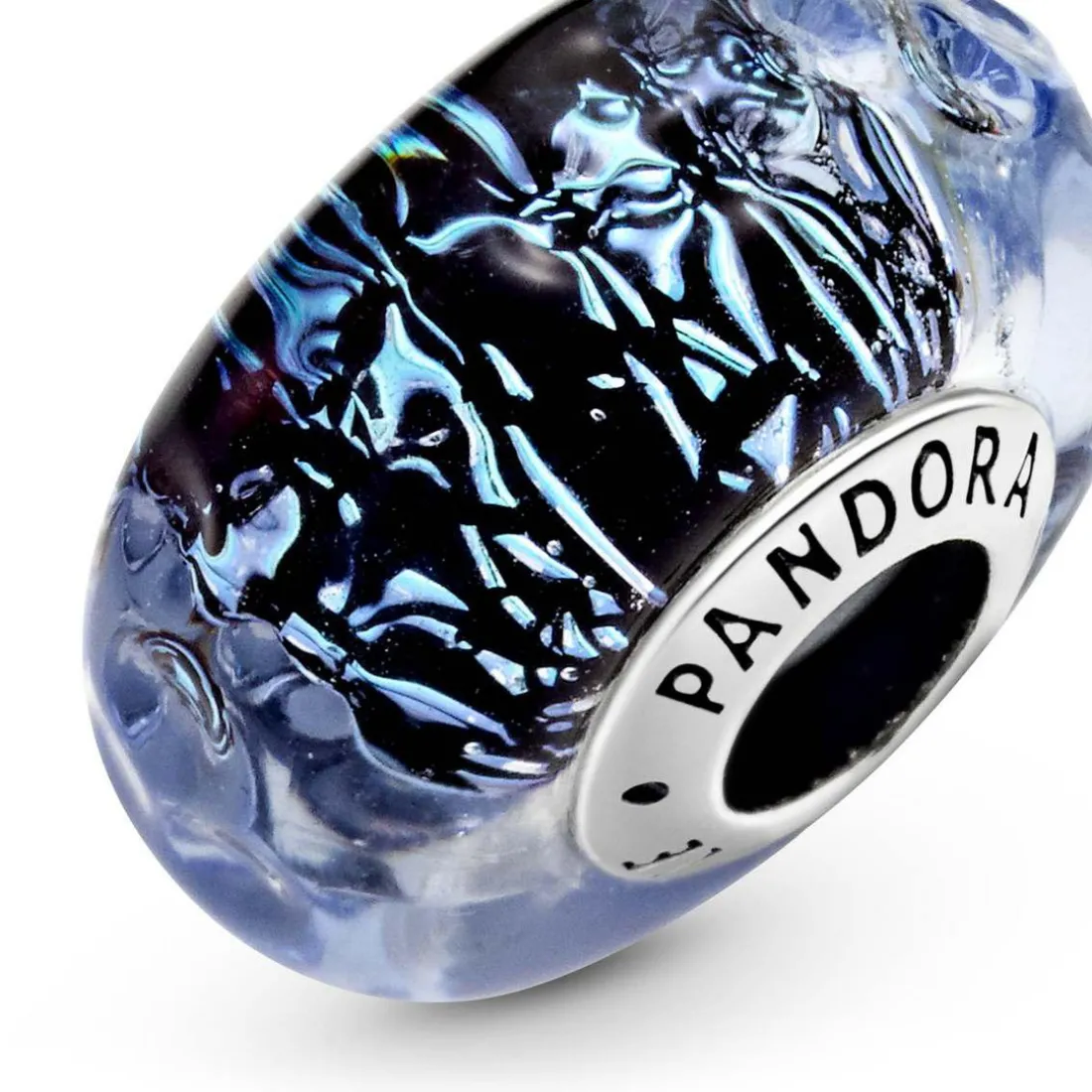 Charm Océan Verre de Murano Bleu Foncé Ondulé Pandora Colours