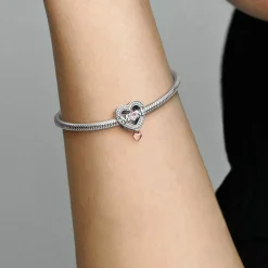 Charm Pandora Moments - Cœur et Mum Ajouré Bimatière