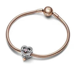 Charm Pandora Moments - Cœur et Mum Ajouré Bimatière