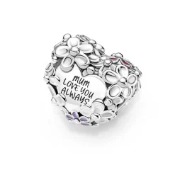 Charm Pandora Moments - Cœur Mum Marguerites