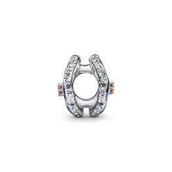 Charm Pandora Moments floral bleue & strass scintillant