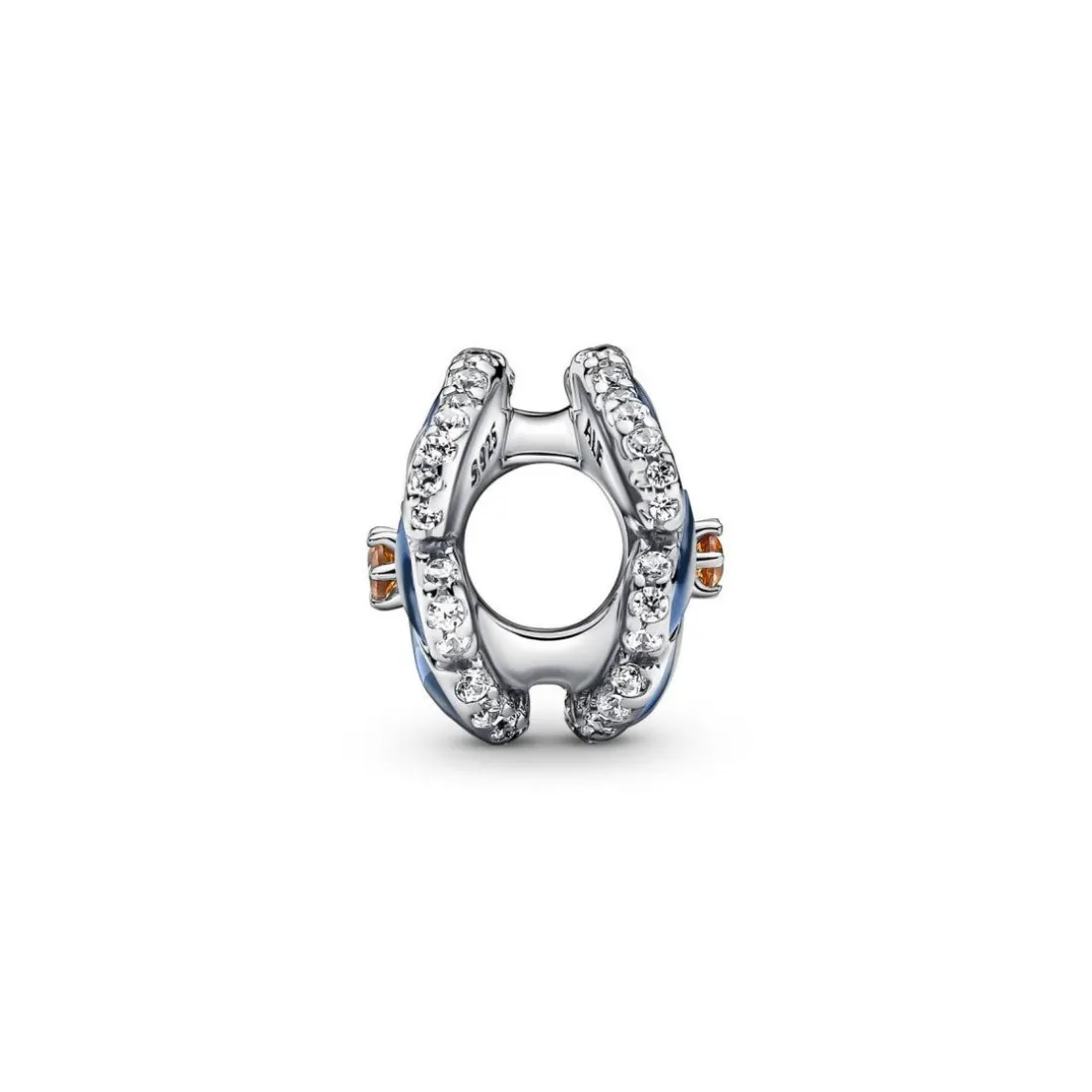 Charm Pandora Moments floral bleue & strass scintillant
