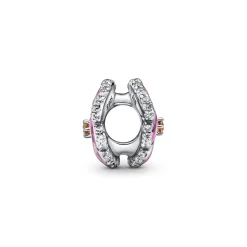 Charm Pandora Moments floral rose & strass scintillant