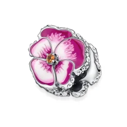 Charm Pandora Moments floral rose & strass scintillant