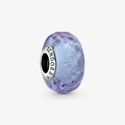 Charm Pandora Moments Lavande en verre de Murano ondulé