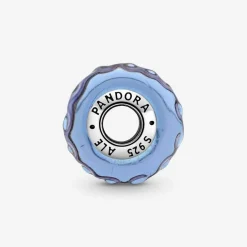 Charm Pandora Moments Lavande en verre de Murano ondulé