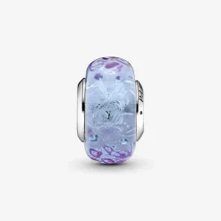 Charm Pandora Moments Lavande en verre de Murano ondulé