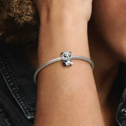 Charm Pandora Moments panda noir scintillant