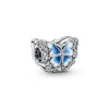 Charm Pandora Moments Papillon bleu scintillant double face