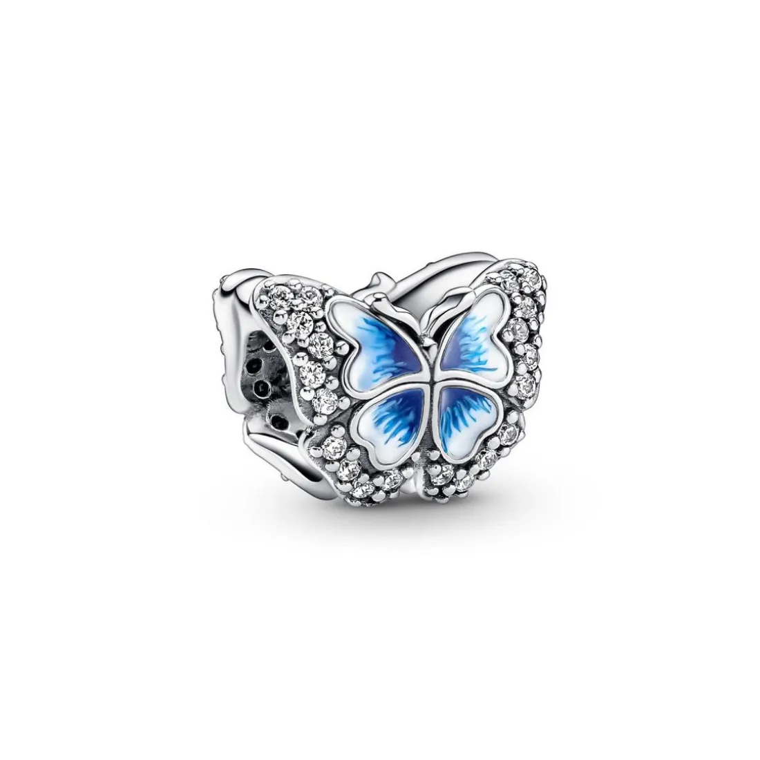Charm Pandora Moments Papillon bleu scintillant double face