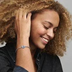Charm Pandora Moments Papillon bleu scintillant double face