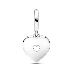 Charm Pandora Moments - Pendant Double Cœur Blanc Nacré