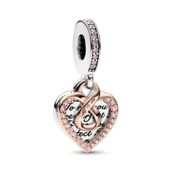 Charm pandora Moments - Pendant Double Cœur de l’Infini Bimatière