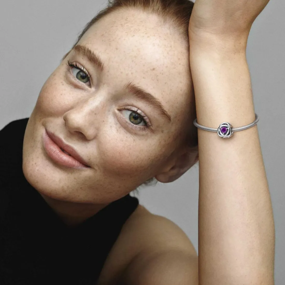 Charm Pandora moments Rose Ajourée & cristaux violet