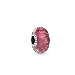 Charm Pandora Moments Verre de Murano Rose Ondulé Fantaisie