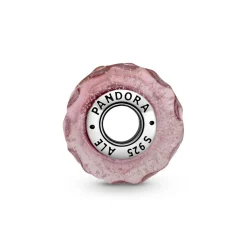 Charm Pandora Moments Verre de Murano Rose Ondulé Fantaisie