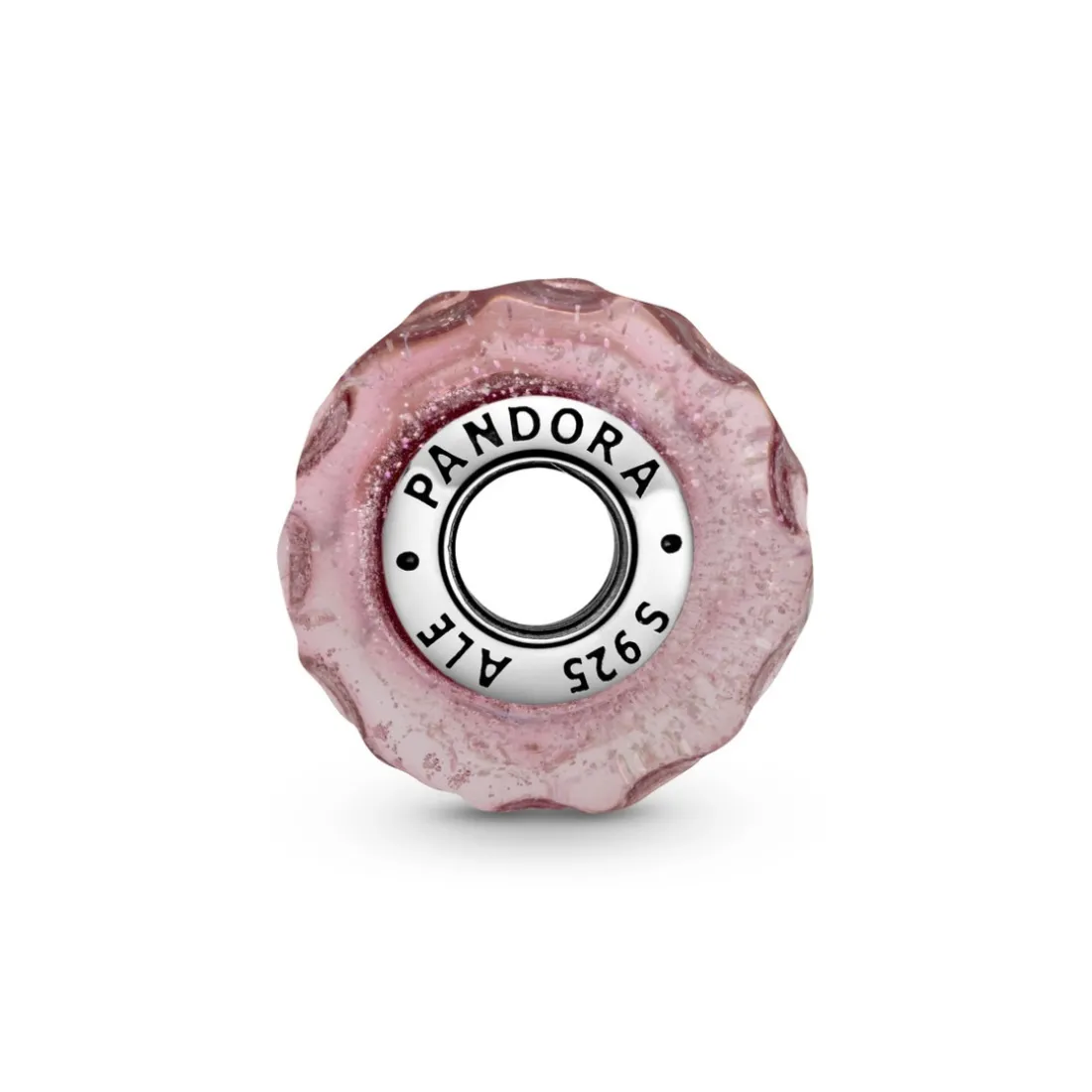 Charm Pandora Moments Verre de Murano Rose Ondulé Fantaisie