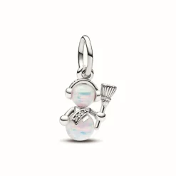 Charm Pendant Bonhomme de Neige Opalescent