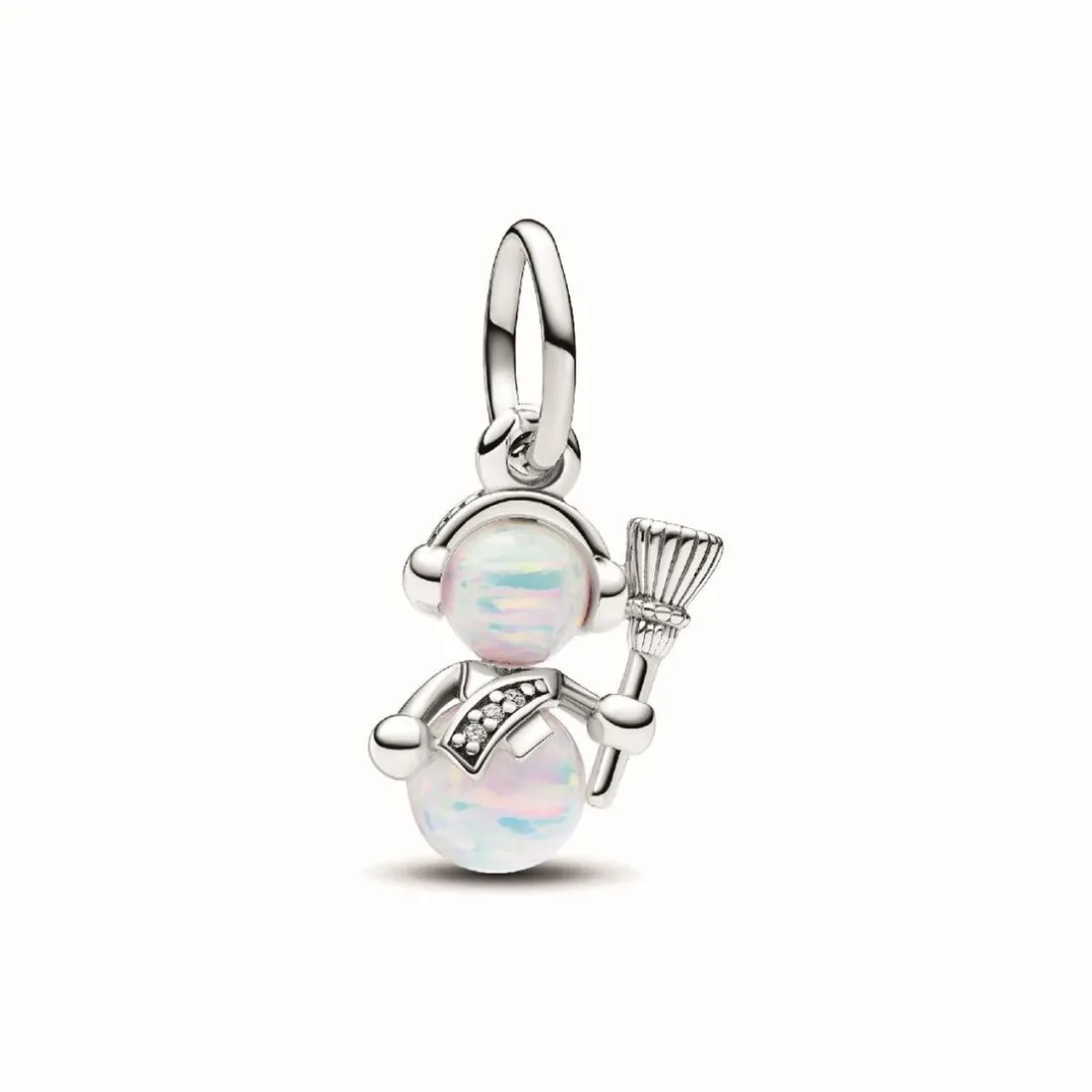 Charm Pendant Bonhomme de Neige Opalescent