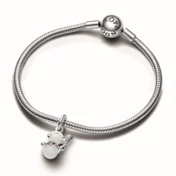 Charm Pendant Bonhomme de Neige Opalescent