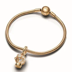 Charm Pendant Boule de Neige Cœur et Flocon