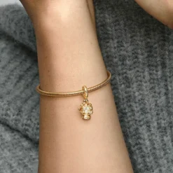 Charm Pendant Boule de Neige Cœur et Flocon