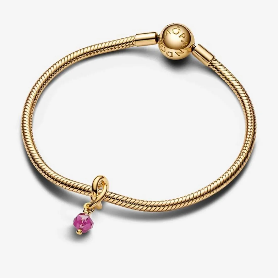Charm Pendant Cercle de l'Éternité Rose Facetté