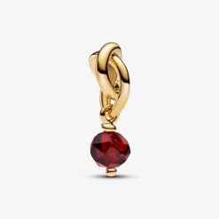 Charm Pendant Cercle de l'Éternité Rouge Facetté