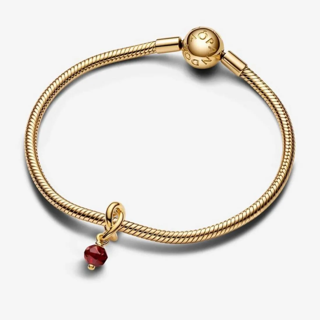 Charm Pendant Cercle de l'Éternité Rouge Facetté
