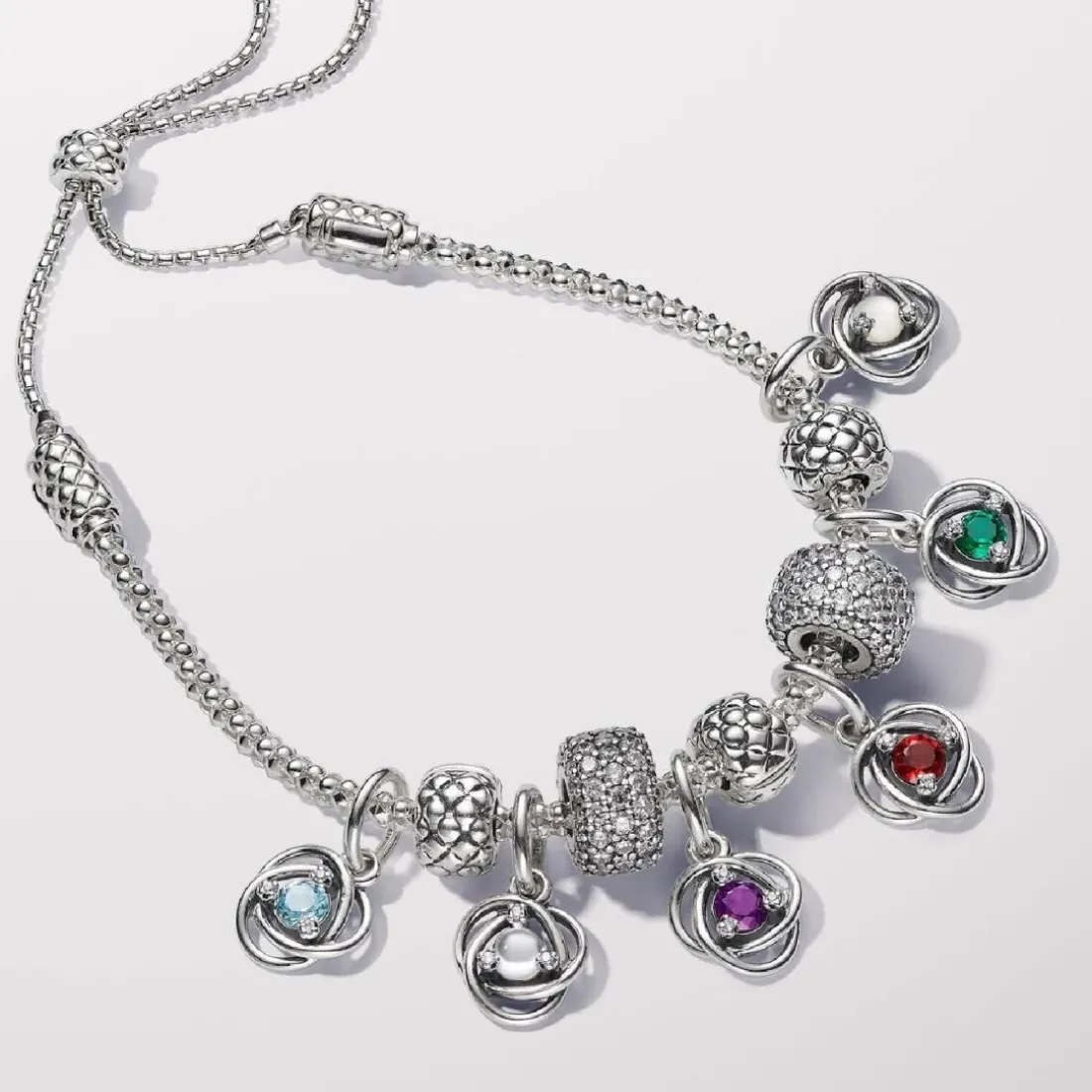 Charm Pendant Cercles de l’Éternité Bleu Azur