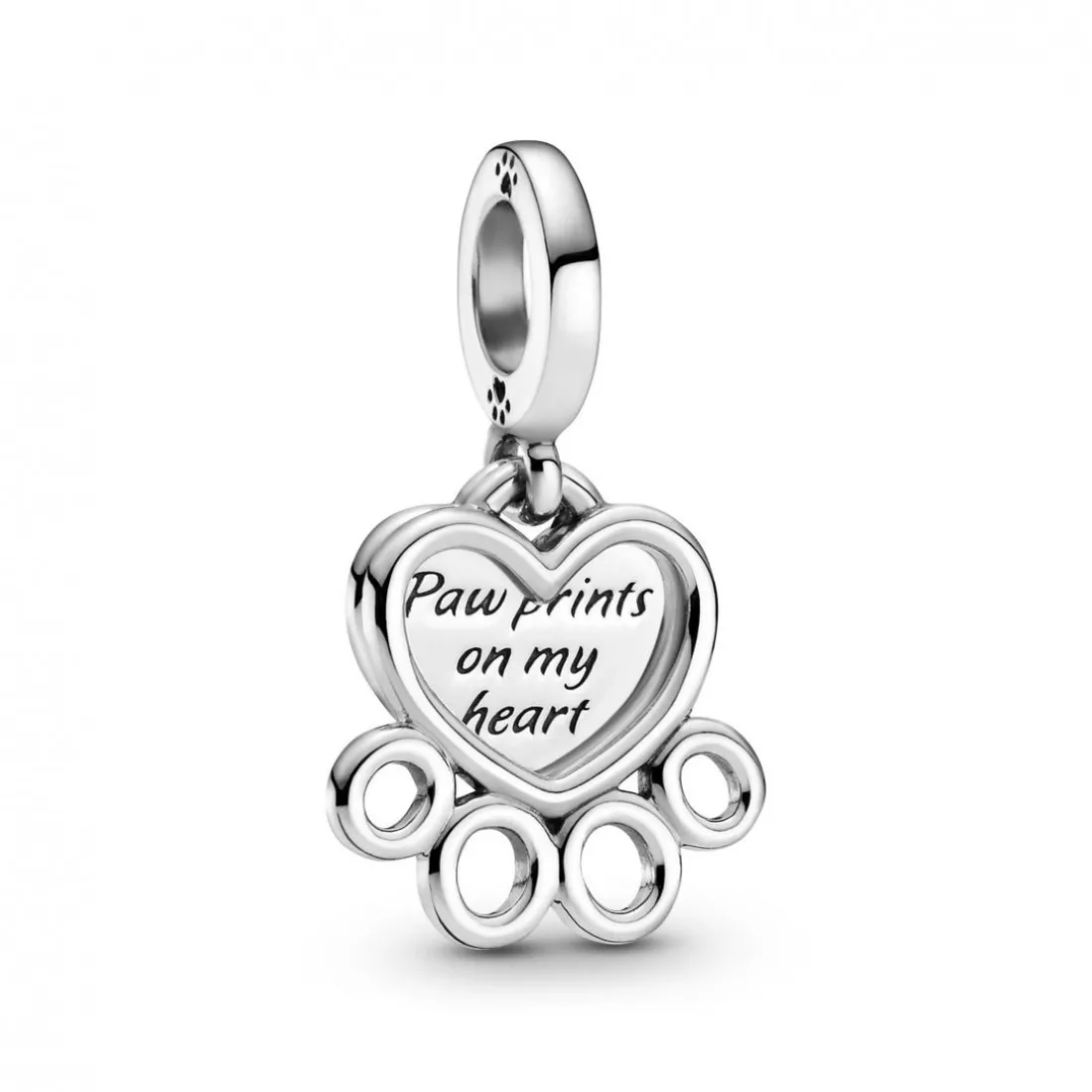 Charm Pendant Cœur et Empreinte de Pattes Pandora Passions
